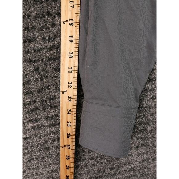 Robert Graham Shirt Mens Large Gray Jacquard Flourish Geomteric Print Designer - Picture 13 of 16